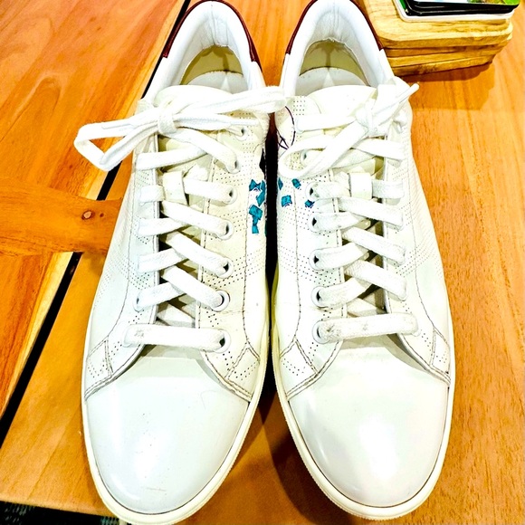 Burberry London White Leather Sneakers w unique art Sz, USA 🇺🇸 8.5 or Sz 41.5 🇮🇹 - Picture 5 of 9